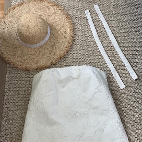 JCREW Party White Embossed Floral Dress 8 - Picture 9 of 15